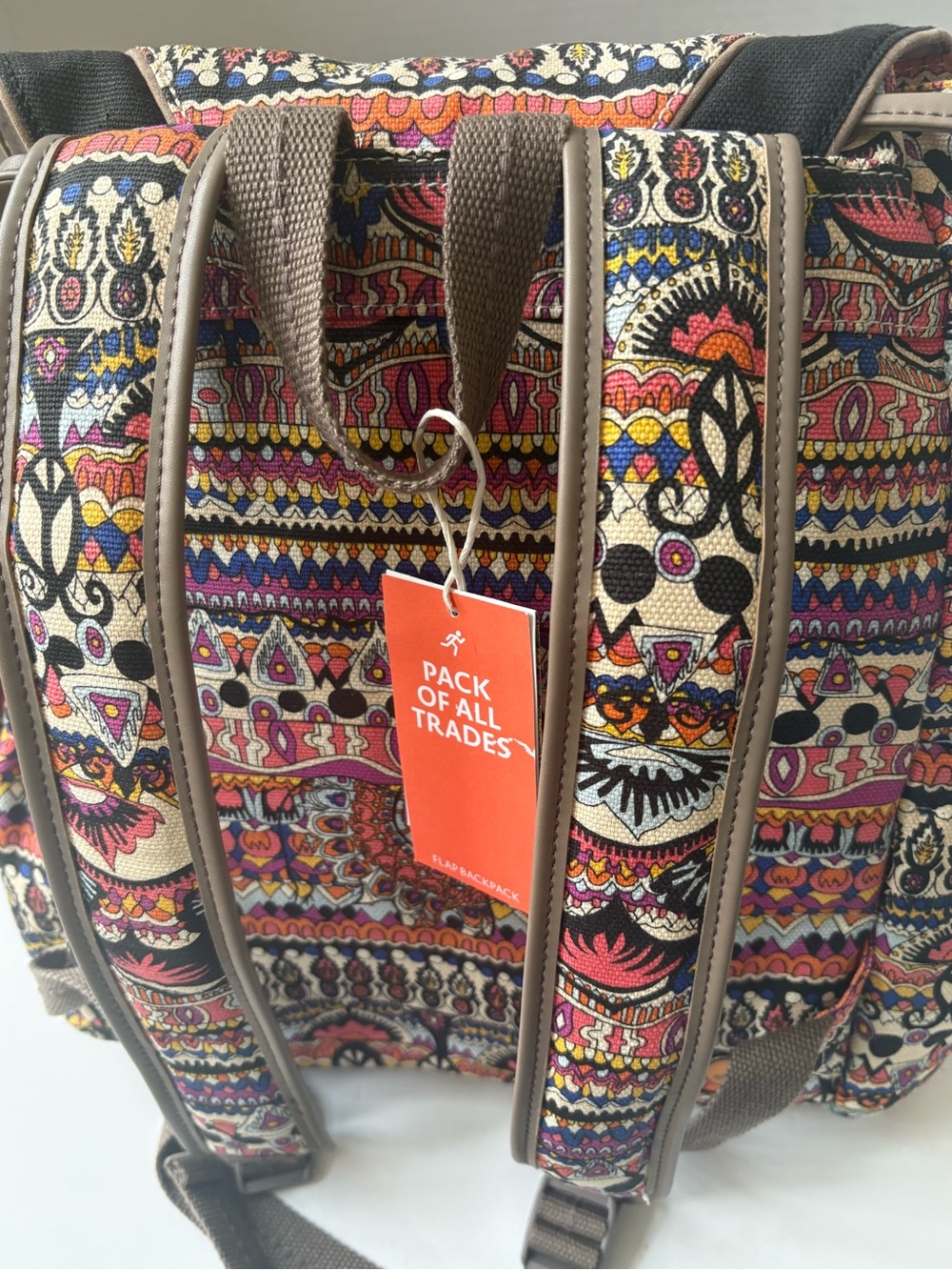 Sakroots Artist Circle Flap Backpack Bohemian Design Fits Up To 13” Laptop New - Picture 9 of 16